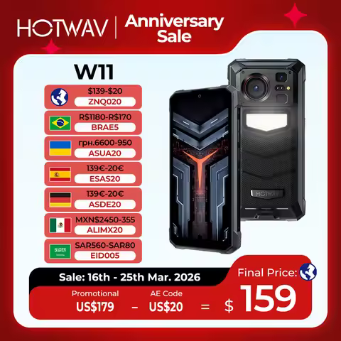 [World Premeire] HOTWAV W11 Rugged Phone 20800mAh 280LM Flashlight 6.6'' FHD+ Smartphone 33W 24MP Ni