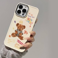 Case for iPhone 7plus 8 7 8plus 6plus 14 15 X XR XS MAX 12Promax 12 13Promax 15Promax 11 14Promax 13 Crown Bear Metal Photo Frame Shockproof Protective Soft Case