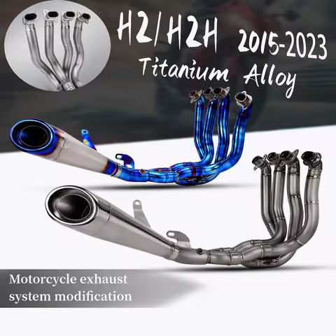 For ninja H2 H2R motorcycle exhaust Ti. alloy full section modification with 60MM ti alloy muffler F