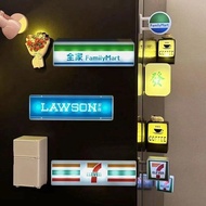 Plastic Convenience Store Glowing Fridge Magnet Creative Light Sign Display Magnet for Lawson711Fami