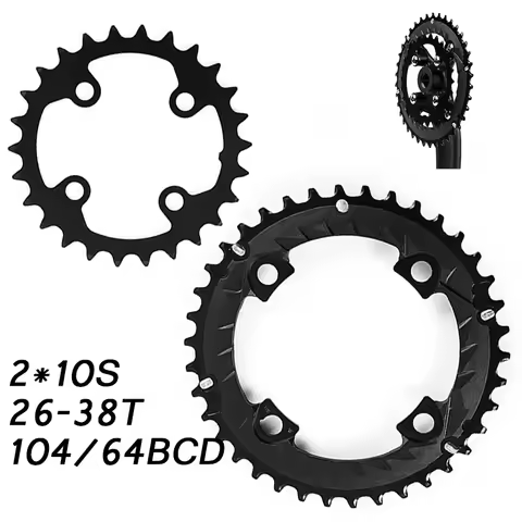 2*10S Bicycle Chainring 104/64BCD MTB Chainring 26T 38T Double Speed Mountain Bike Chainwheel For 20