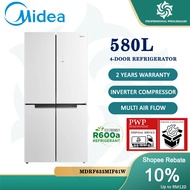 【FREE SHIPPING】MIDEA 507L / 570L  / 580L Inverter 4-Door Refrigerator R600a Multi Door Fridge Peti A