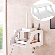 Wifi Modem Holder Double Floating Wall Mount, Shelf Wood WiFi Modem Rack, Wifi Router Bracket