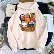 Japanese Cartoon Susheptibleble Sushi Hoodies Harajuku Clothing For Male Trendy Streetwear Tracksuit