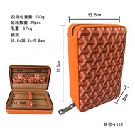 【Portable Cedar Wood Cigar Humidor】Leather-Wrapped Storage Box | Travel-Friendly Cigar Case