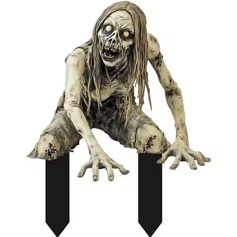 2d Horror Courtyard Floor Ornaments Scarecrow Decorative Horror Props Suitable For Halloween 2d Orna
