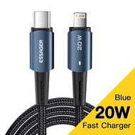 Essager PD type C to Lighting LED 3A aluminum alloy quick charging cable 20W for iPhone 12 Pro Max 1