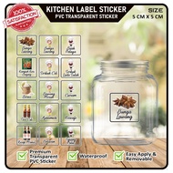 [Readylist] Kitchen Sticker Label / Label Dapur Transparent Waterproof / Sticker Label Dapur / Kitch