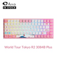 （New Version）Akko World Tour Tokyo R2 3084B Plus Multi-modes Wired/Bluetooth 5.0/2.4G Wireless RGB Mechanical Gaming Keyboard, PBT Keycaps