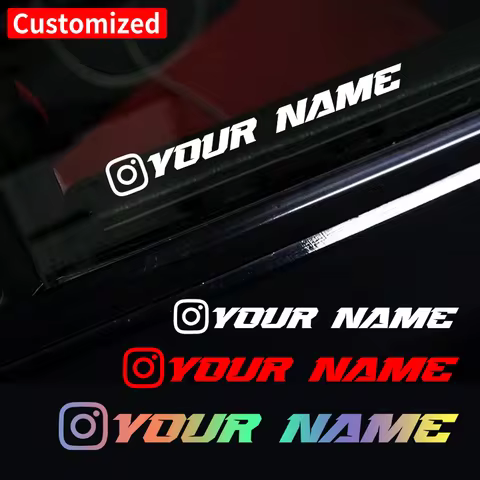 1PC Custom Instagram ID Cool Front Car Sticker Waterproof DIY Window Body Motorcycle Fuel Tank Helme