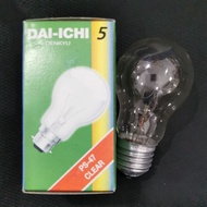 5 watt E27 Yellow Incandescent Light Bulb Warmwhite Clear/
