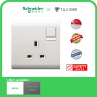 Pieno- 13A 250V 1Gang  Switched Socket White or Lavender Silver