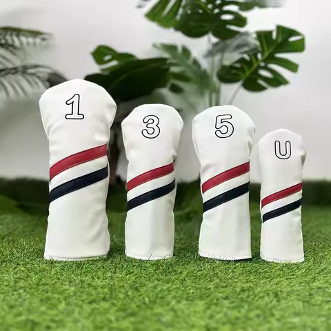 1/4pcs Golf Club Cover, Number Print Golf Club Cover, Waterproof PU Club Protective Cover
