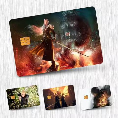 F-Final Fantasy Game Card Stickers Credit Card DIY Card Protector Stickers Waterproof Film Skin Cove