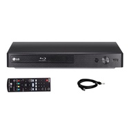 LG BP350 Blu-ray Disc &amp; DVD Player Full HD 1080p Upscaling with Streaming Services, Built-in Wi-Fi, Smart HI-FI-Compatible, Bundle with Interconnect Products High Speed HDMI Cable Included