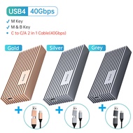 ORICO 40Gbps M.2 NVMe เคสเอสเอสดีของเครื่องพีซี USB 4.0 3.2 Gen2เข้ากันได้กับปุ่ม M