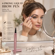 SHAQINUO 4 Prong Liquid Eyebrow Pen Long Lasting No Natural Fade Root Brow 1ml Pen Defining F3Z2