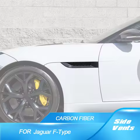 for Jaguar F-Type Coupe 2-Door 2013-2019 Add On Racing Front Side Fender Fins Carbon Fiber Car Side 