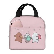 We Bare Bears Lunch Bag Women Mens Reusable Insulated Lunch Tote Bag, Leakproof Large Capacity Travel Work Picnic Beach