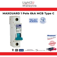 MAXGUARD 1 POLE 6kA MCB Type C (6A/10A/16A/20A/25A/32A/40A/50A/63A)