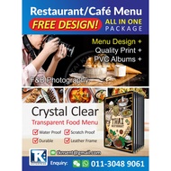 Menu Restoran PVC clear menu [Free Design]