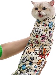 Cat Grooming Wrap – Self-Adhesive Anti-Scratch Swaddle Restraint Bag for Stress-Free Nail Clipping, 