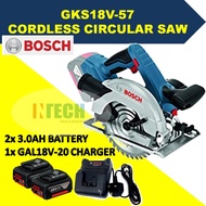 BOSCH GKS18V-57(SOLO)CORDLESS CIRCULAR SAW(AL1820CV CHARGER & 2X  3.0AH BATTERY)