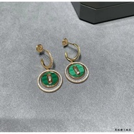 1:1 Original Label Real Shot，Round Natural Malachite Dynamic Earrings，The Most Classic Series，It has