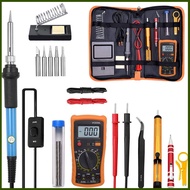 Multimeter Solder Set Solder iron Solder wire Cutter Solder Stand de-soldering pump Adjustable Tempe