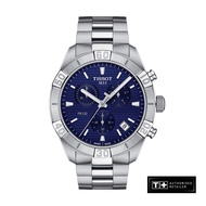 Tissot PR 100 Sport Gent Chronograph Grey Stainless Steel Bracelet and Blue Dial Quartz Watch - T101.617.11.041.00