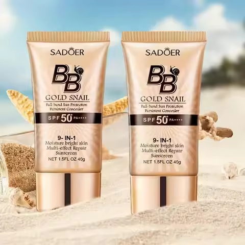 SPF50+ Gold Snail Sunscreen BB Cream Whitening Foundation Concealer Moisturizing Long Lasting Even S