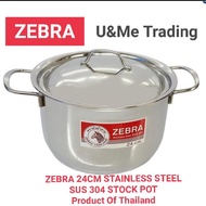 ZEBRA 24cm  STAINLESS STEEL STOCK POT