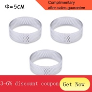 YQ9 Tart Ring Stainless Steel Tartlet Mold Circle Cutter Pie Ring Heat-Resistant Perforated Cake Mousse Molds Tart Pastr