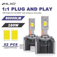 HLXG D3S D3R D8S LED ไฟหน้า HID หลอดไฟ D2S D4S คู่ท่อทองแดงหลอดไฟ LED LM CSP ชิป6000K Plug &amp; Play 6000K *