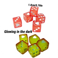 5/6pcs D6 Dice Set 1.8CM White Heart Shaped Red Shining Dice, Desktop Game RPG, Game Accessories For