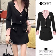 ZY.HT  2-piece set Suit + skirt Black Women's Dress Work Dress High Society Dress Work Dress 50488
