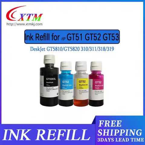 GT51 GT52 Ink Refill for HP GT5810 GT5820 GT5822 Ink Tank 115 310 311 315 319 laser liquid inkjet pr