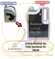 ( NEW PACKING 2021 ) Lexus 5W40 API-SP GF-6 Fully Synthetic Engine Oil 4L Toyota Motor Oil + Free Mileage Sticker