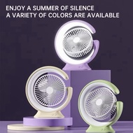 【Dreamer】2400mAh 18650 Battery Rechargeable TypeC LED  Fan USB Fan Desk Portable Fan with LED Light