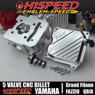 Cylinder Head Decoration 5 Valves CNC BILLET GRAND-FILANO FAZZIO QBIX Valve 18*3 : 19*2 Mm | HISPEED