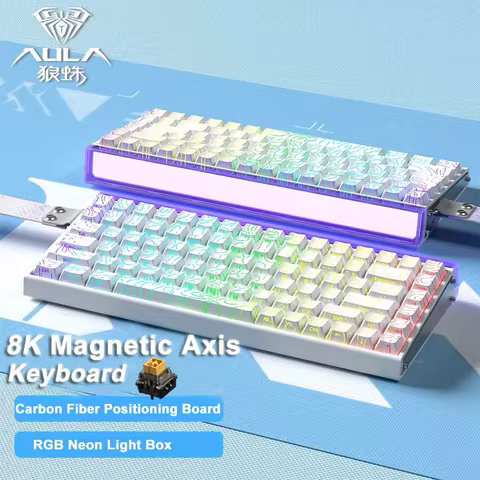 AULA HERO 84 HE Wired Mechanical Keyboard Magnetic Switch RGB Music Rhythm 8K Return Rate Keyboard C