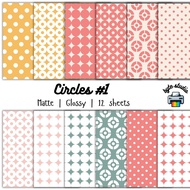 12 Sheets Circles 1 by byte studio | Cardstock Craft Paper Junk Journal Stationery