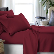 Viano New Solid Collection Bedsheet Set Burgundy - 100% Combed Cotton | 880TC