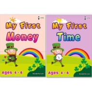 MY FIRST MONEY / TIME pre-school Eph worksheets book Duit Malaysia ringgit  时间 金钱 马币 学习作业簿