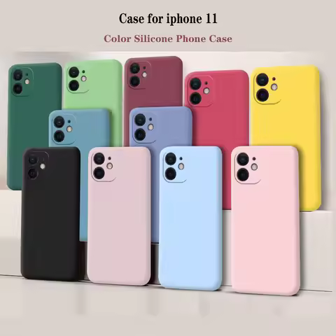For iphone 11 Fundas Original Case For iphone11 iphone 11 Shockproof TPU Liquid Silicon Protective P