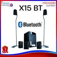 Microlab X15BT  ชุดลำโพง ระบบเสียง 5.1 Bluetooth 5.0 พร้อมช่องเสียบไมค์ คาราโอเกะ แถมขาตั้ง 2 ตัวในช