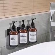 1/2/3PCS 16.9 Fl Oz Bright Brown Plastic Shampoo And Conditioner Dispenser Set For Wall Mount,With B