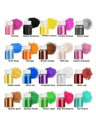 20 Colors 20ml Set Epoxy Resin Mica Powder Pearlescent Color Pigments - Resin Art Set - For Soap Mak