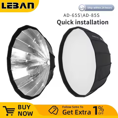 Godox AD-S65S AD-S65W 65CM AD-S85S AD-S85W 85cm Silver Deep Parabolic Softbox + Honeycomb Grid Godox