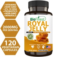 Biofinest Royal Jelly 2000mg - 5% 10-DHA Freeze-dried Bee Supplement Capsule - Immune Vitality Energ